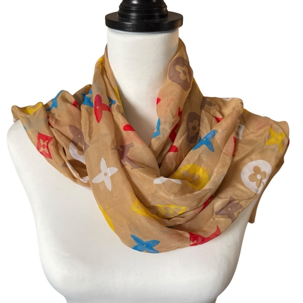 Monogram Multicolor Patterned Scarf